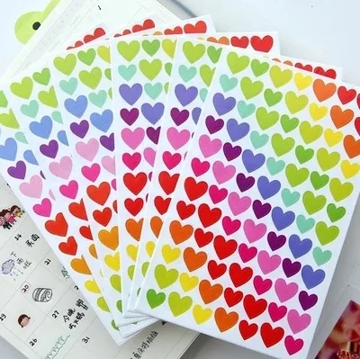

Colored Love Five-pointed Star Circle Pocket Sticker Diary Album Decoration Sticker