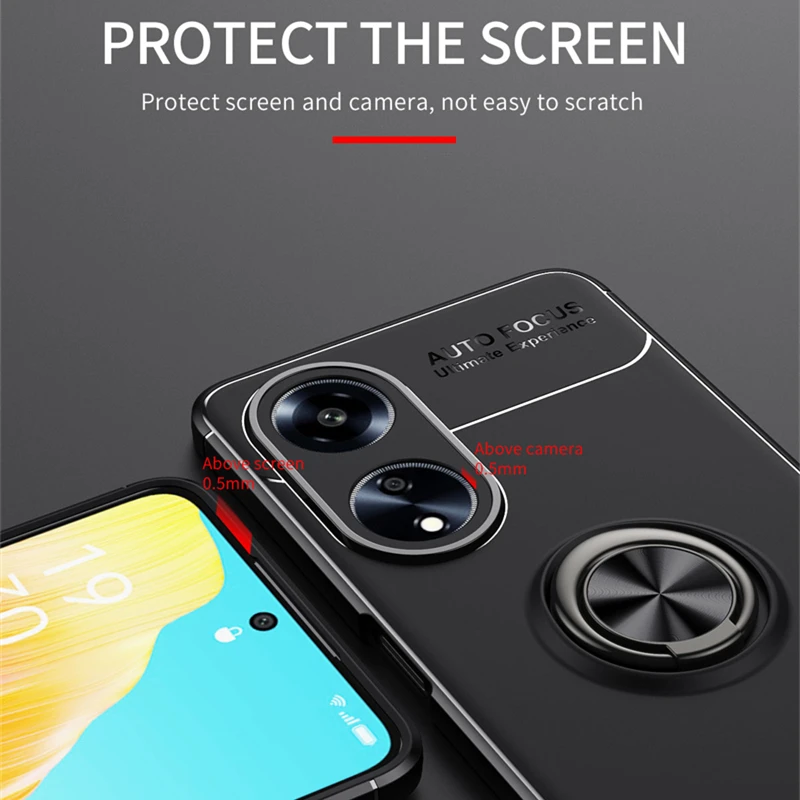 For Cover OPPO A98 5G Case OPPO A98 5G Capas New Shockproof Phone Bumper Back Soft Ring Magnetic Holder For Fundas OPPO A98 5G