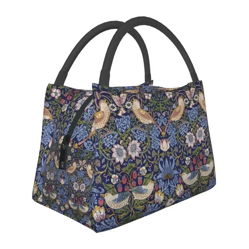 

William Morris Strawberry Thief Insulated Lunch Tote Bag for Women Textile Pattern Cooler Thermal Bento Box Hospital Office