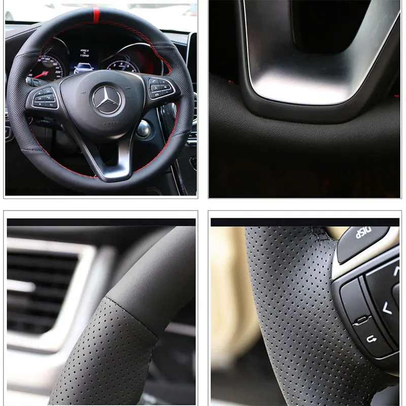 OEM черный чехол на руль из синтетической кожи микрофибры для Toyota RAV4 AX50 Corolla G12 Axio