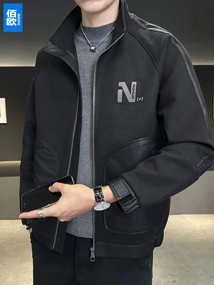 Мужская куртка с воротником-стойкой весенне-осенняя морозостойкая верхняя