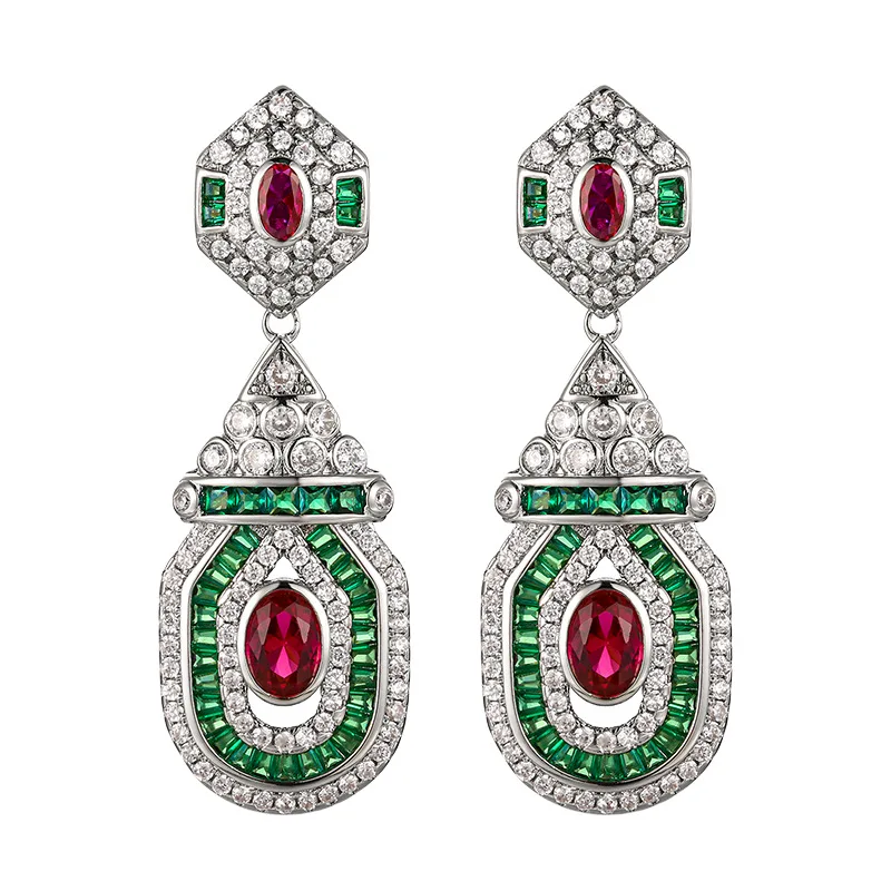Роскошные серьги из цельной платины 18K PT950 с сертификатом, новые, с настоящим красным корундом, в дворцовом стиле, высококачественные, для женщин. (art.: 3920da2f2d19b) - 3920da2f2d19b