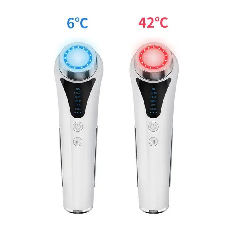 EMS Vibration Hot & Cold Face Neck Lifting Massager LED Light Therapy Skin Tightening Device  Multifunction Beauty Equipment