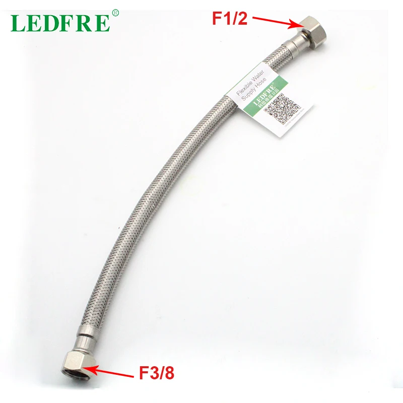

LEDFRE F1/2 * F3/8 304 Плетеный соединитель из нержавеющей стали для раковины крана линии подачи воды гибкий соединитель соединение шлангом LF15006