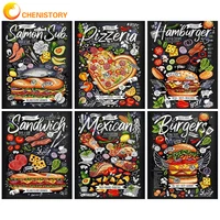 chenistory coloring by number food kits handpainted diy frame picture by number posters drawing on canvas home decor wall art