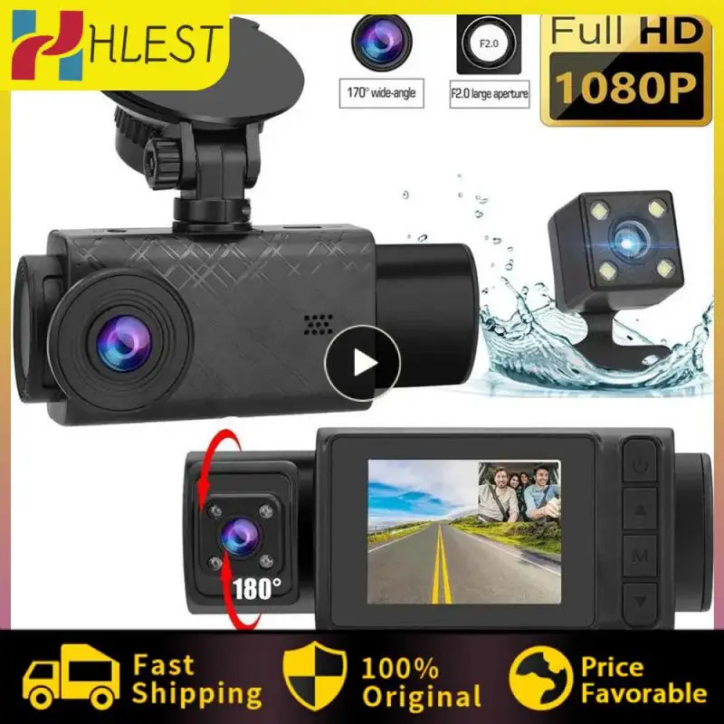 

With Rear View Camera Car Dvr 3-channel Dash Cam Night G-sensor Tachograph 3 Camera Dash Cam 1080p 24h Parking Monitor
