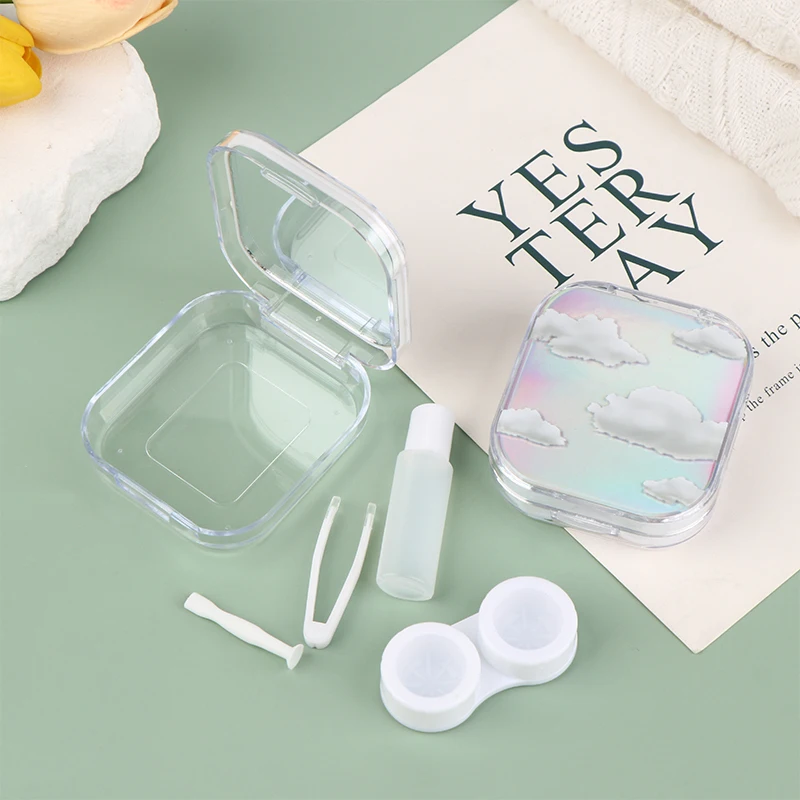 

1Pc Cute Contact Lens Case Portable Student Girl Travel Easy Carry Storage Container Contact Lenses Storage Case Lens Box