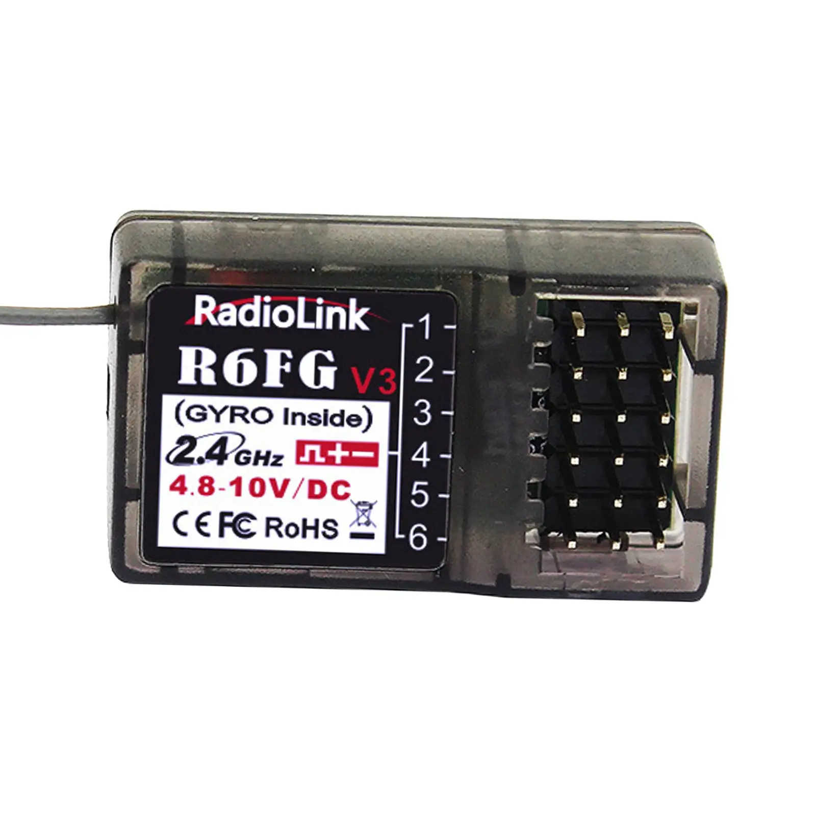 

Radiolink R6FG V5 6CH 2.4GHz RC Receiver w/ Gyro Surface Long Range Control RX for RC6GS V2/RC4GS V2/T8S/T8FB RC Transmitter