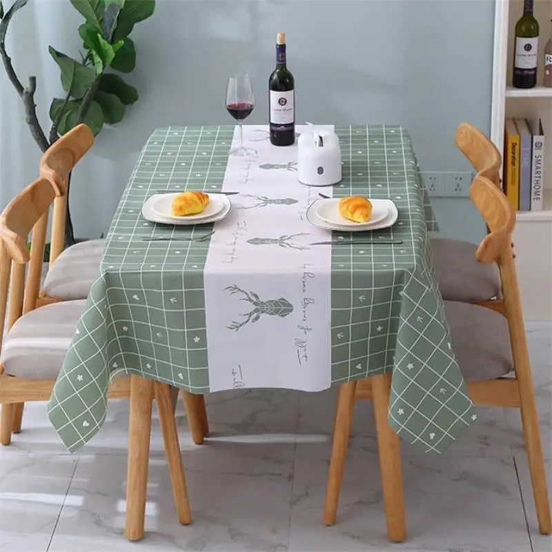

Table Cloth Rectangular Tablecloth Waterproof Oilproof Table Cover Mat Wipeable Stain Resistant Table Cover Coffee Table Decor