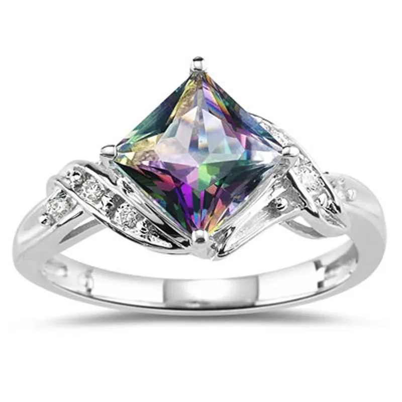 

Fashion Colorful Zirconia Zircon Promise Ring for Women Creative Engagement Ring Anniversary Size 6-10