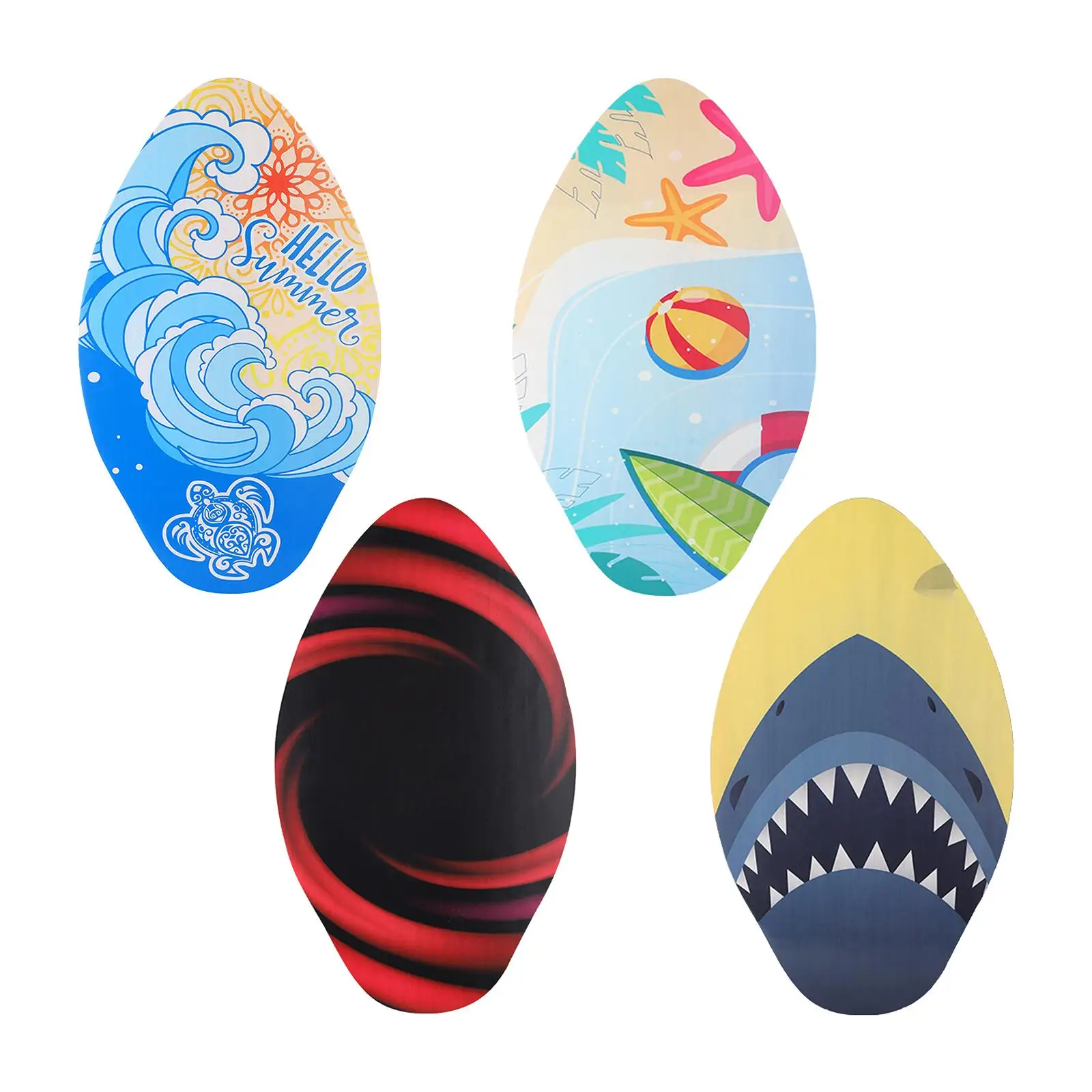 

Summer Skimboard with High Gloss Coating Stand up Lightweight Wooden Skim Board for Unisex Children Kids Teenagers Beginners