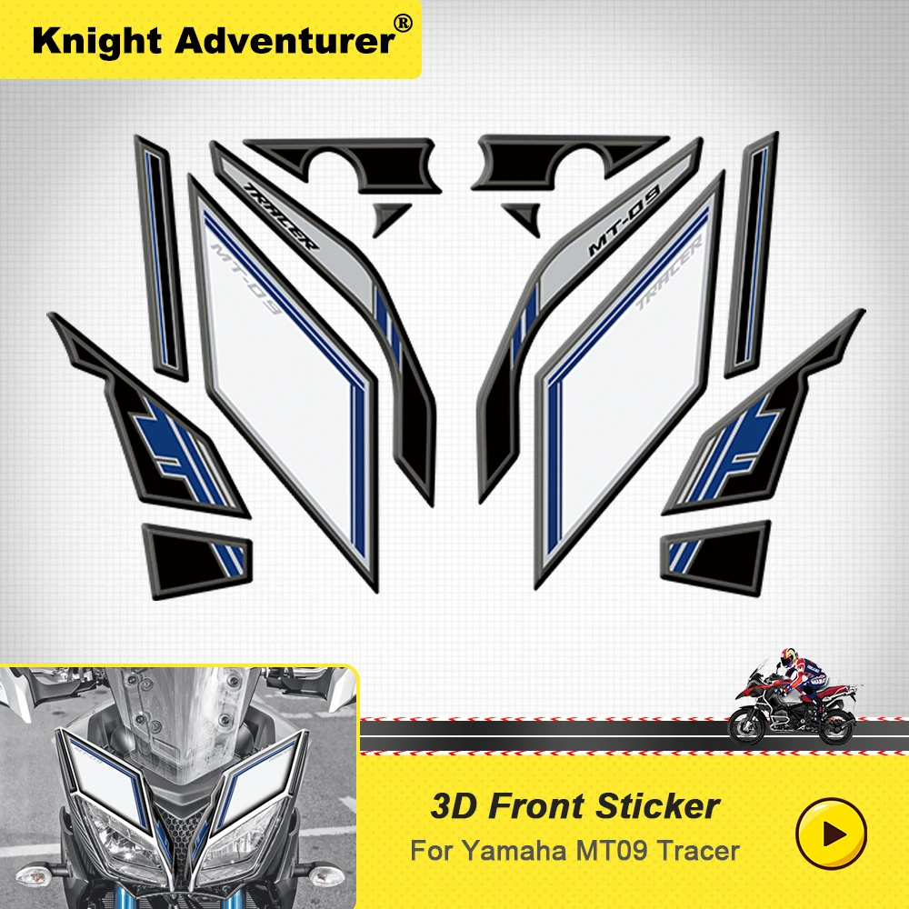 

New 3D Gel Motorcycle Front Fairing Sticker Protector Number Board Moto Engine Vehicle decal for Yamaha mt09 Tracer 2014-2018