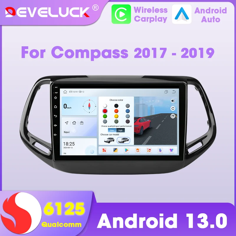 Android Auto Carplay для Jeep Compass 2 MP 2017 2018 2019 автомобильное радио мультимедийный экран