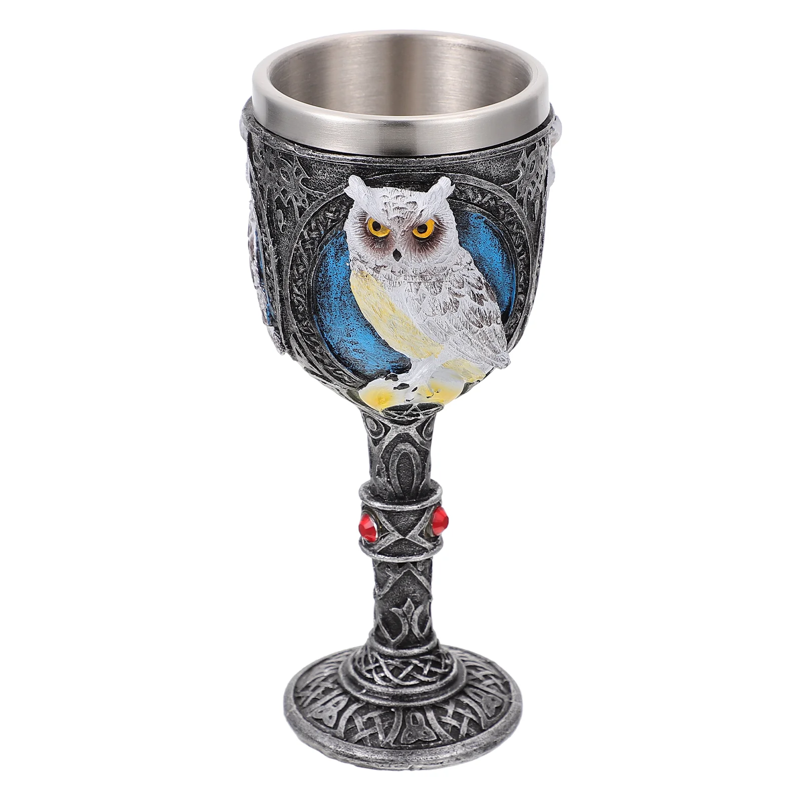 

Goblet Cup Medieval Glasses Chalice Drinking Vintage Champagne Owl Metal Shot Egyptian Gothic Red Tumbler Festival Goblets Beer