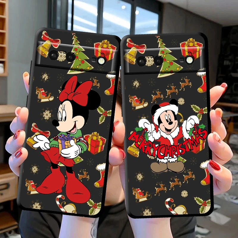

Disney mickey mouse Christmas For Google Phone Case Pixel 7 6 Pro 6A 5A 5 Motorola G8 E7 Power Play Plus 5G Black Soft Cover