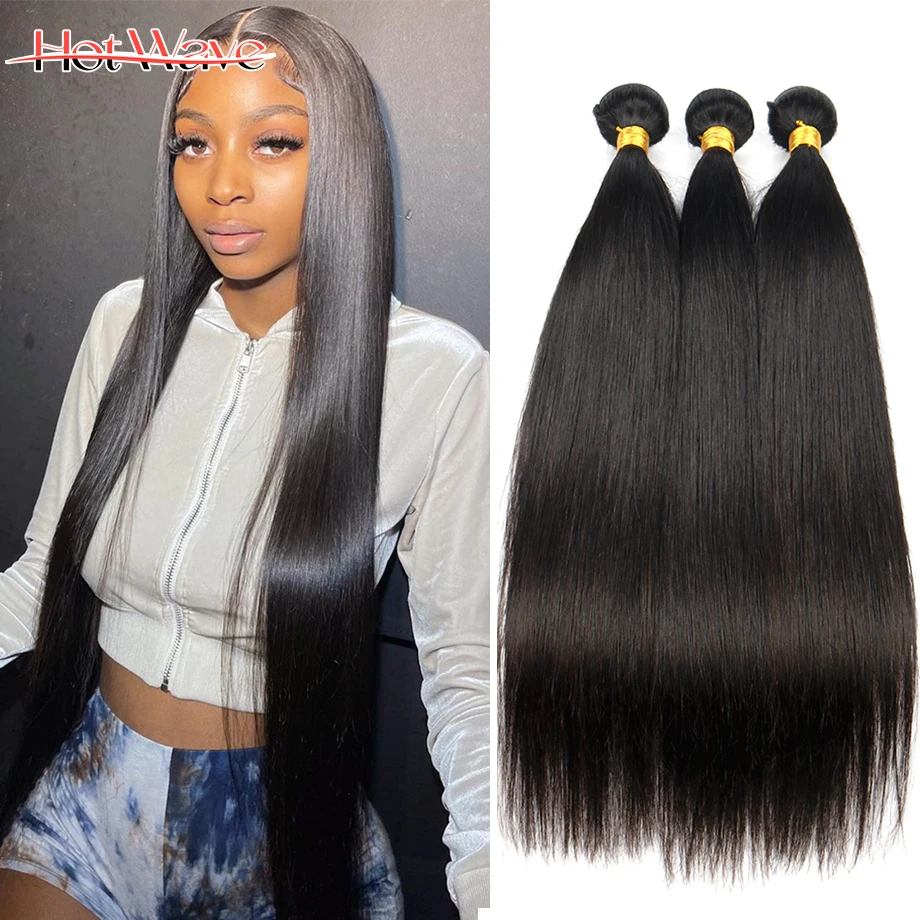 

Bone Straight Human Hair Bundles 28 30 Inch 1/3/4PCS Malaysian Straight Human Hair Weave Remy Human Hair Extensions Hotwave