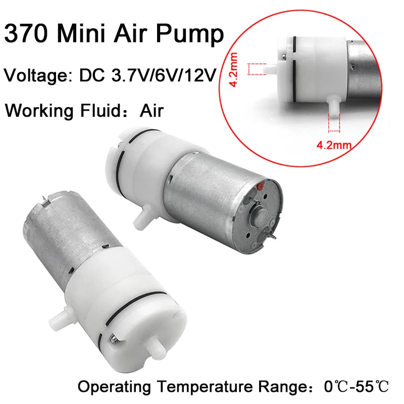 370 Mini Air Pump 3.7V 6V 12V Electric Micro Vacuum Booster Motor for Beauty Instrument Medical Treatment Breast Pump Noise 65db