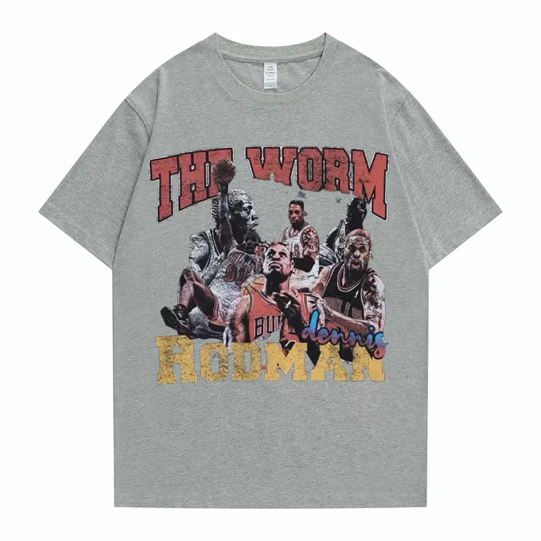 The Worm Dennis Rodman Oversized Graphic Print T Shirt Summer Men Women Hip-Hop Cool Tshirt Short Sleeve Boys Basketball Tees images - 6