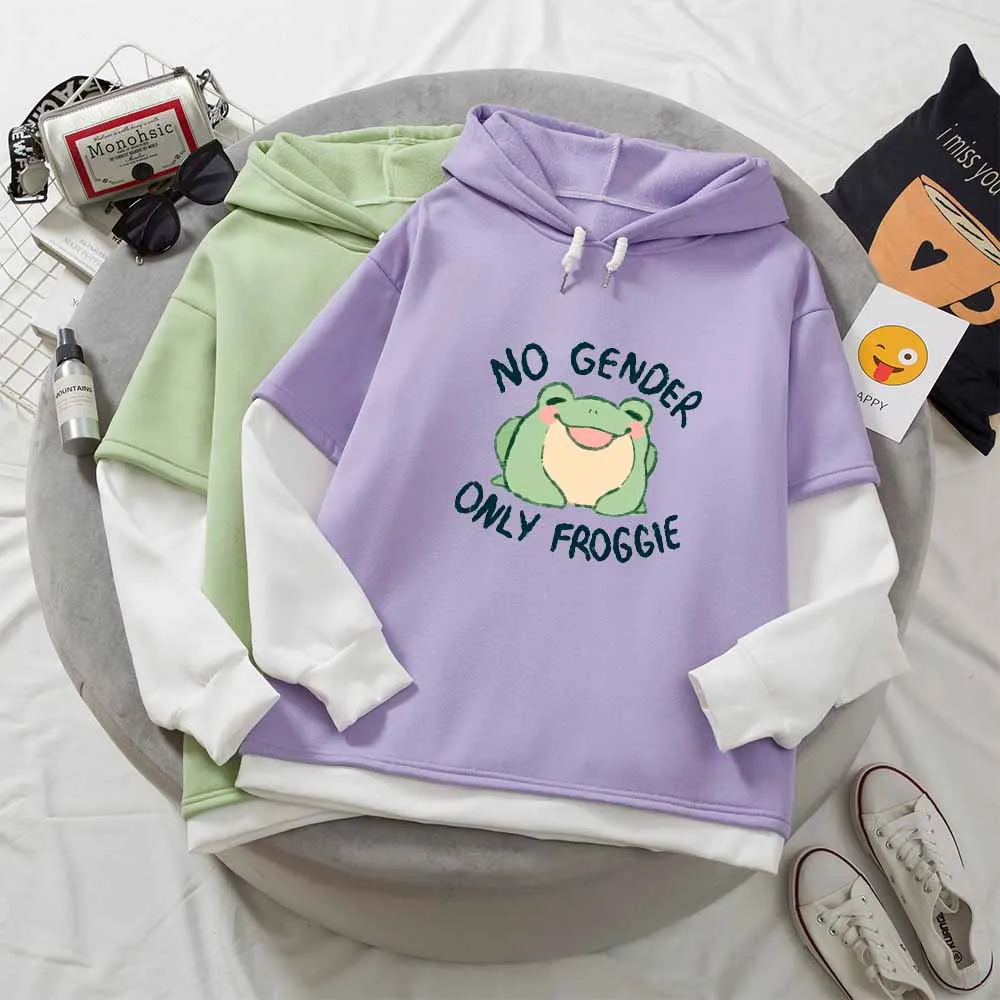 

Frog Hoodie Harajuku Cute Cartoon Print Oversize Streetwear Funny Hipster Plus Size Feminino Korean Women Kawaii Sweatshirt