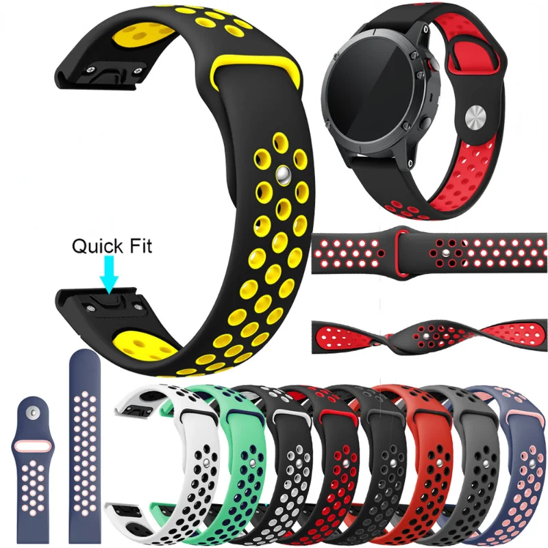 

22mm Quick Easy Fit Sport Silicone Watch Strap for Garmin Fenix 5/5 Plus/Forerunner 935/Approach S60/Quatix 5 Band Replace Belt