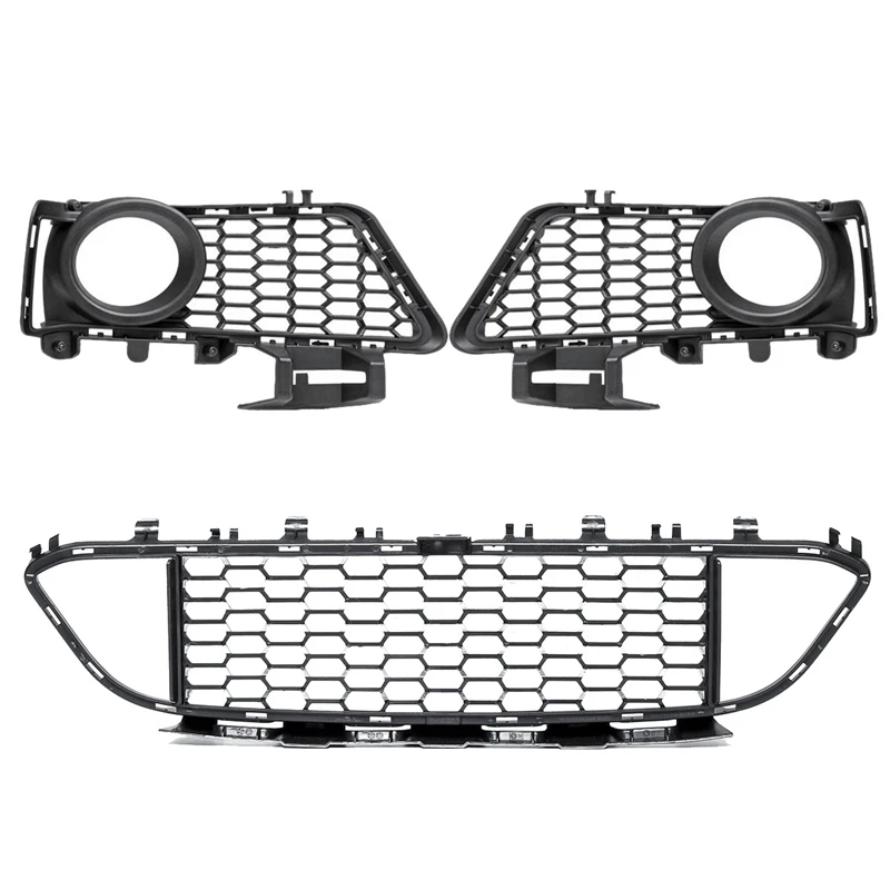 

4 Pcs Car Front Bumper Fog Light Grille For-BMW 3 Series F30 F31 LCI M-Sport 2011