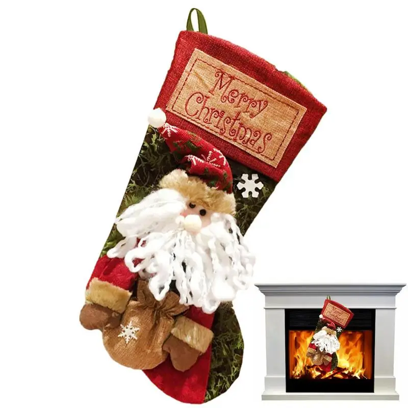 

Christmas Stocking Christmas Card Candy Stockings 3D Christmas Stockings With Santa Claus Snowman Reindeer Character For Family