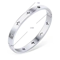 european and american hot fashion creative titanium steel bracelet american version of the five pointed star hollow buckle brace