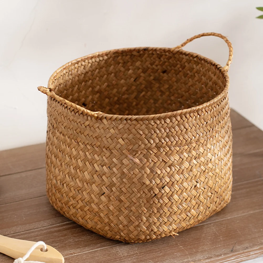 

Woven Storage Box Japanese Style Woven Sundries Basket Cosmetics Organizer Box Woven Flower Basket
