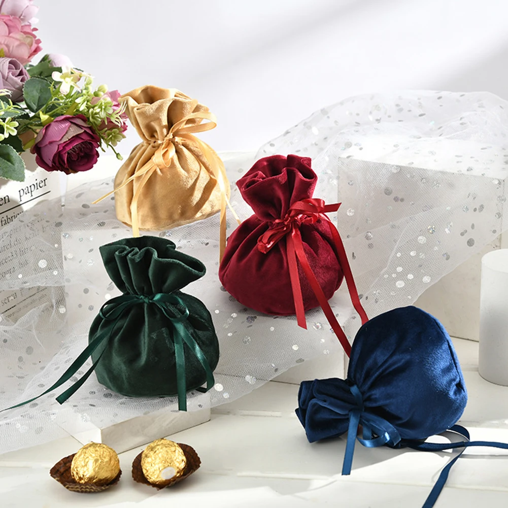 

1Pc Drawstring Velvet Gift Bags Multi Size Jewelry Packaging Wedding Pouches With Candy Bracelet Sachet Party Gift Bag