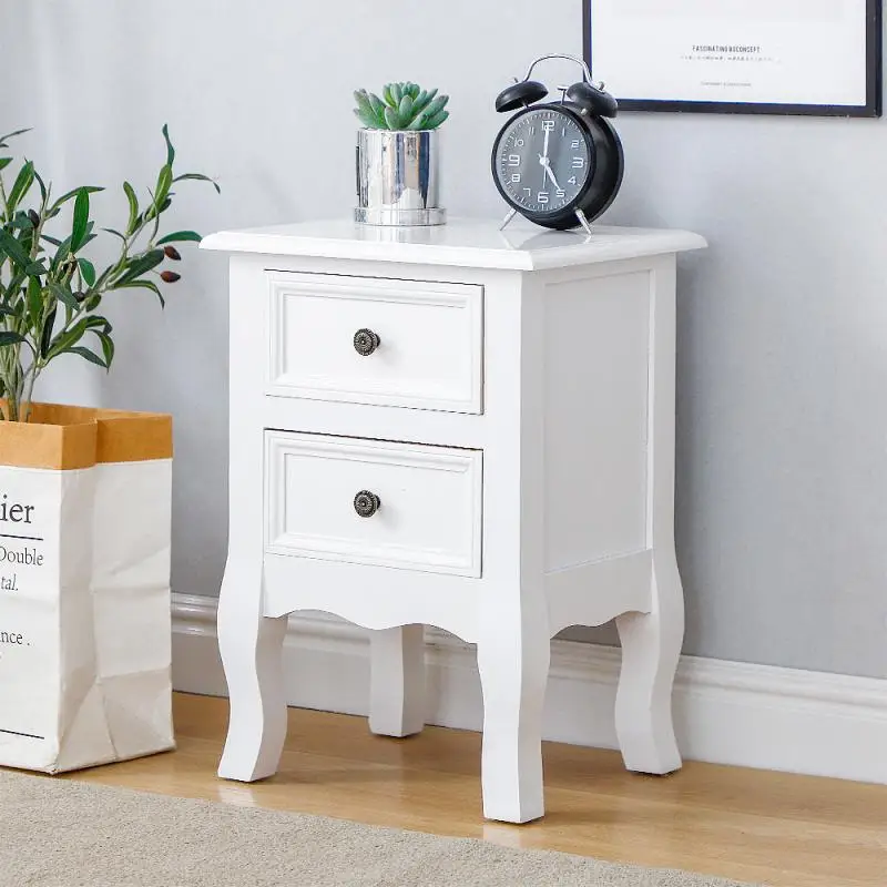 2PCS Bedside Table Nightstand With 2 Drawers Modern Storage Cabinet Nightstands Bedroom Furniture HWC | Мебель