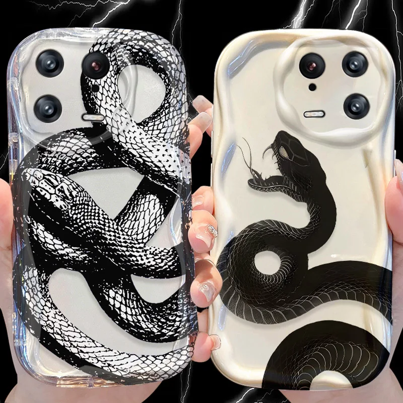 Чехол для телефона Snake Pictorial Wave Xiaomi Mi 14 13 12 Pro 11 Lite 11i 5G POCO X6 X5 X4 X3 NFC GT F6 F5 F4 F3 M4 M3 Soft Cover