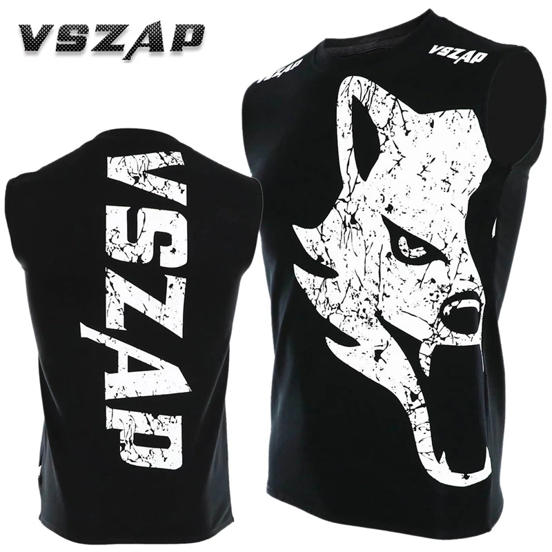 

VSZAP Sleeveless Thailand THAI Boxing MUAY THAI Training Combat Jiu Jitsu T Shirt Fight MMA Wulin Fitness Shirts Homme Tank
