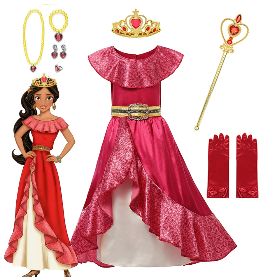 Elena of Avalor Princess Costume Girl Disney Anime Role Play
