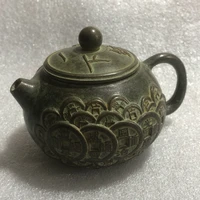 antique bronze copper coins carved teapot home crafts exquisite decoration collection souvenirs