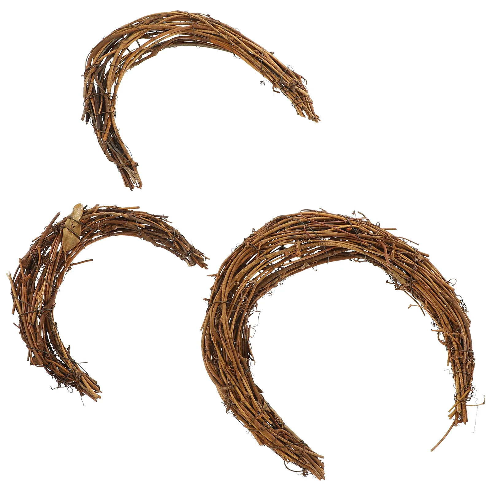 

3 Pcs Smilax Rattan DIY Ring Wreath Rings Natural Crafts Hand Woven Garland Vine Making