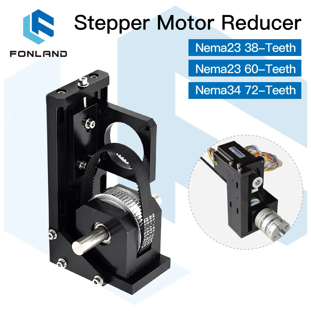 Enlarge FONLAND Stepper Motor Reducer Nema23 38-Teeth/ Nema23 60-Teeth/ Nema34 72-Teeth for CO2 Laser Cutting and Engraving Machine