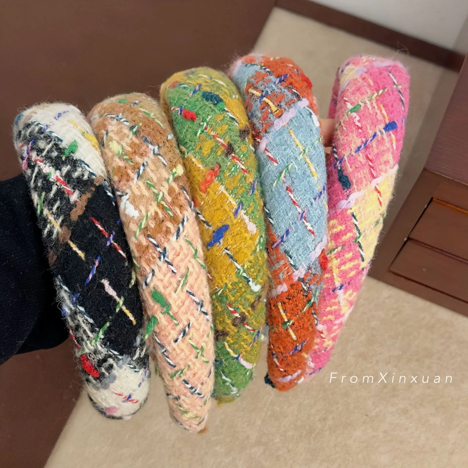 Богемные цветные женские повязки на голову с подкладкой из шерсти