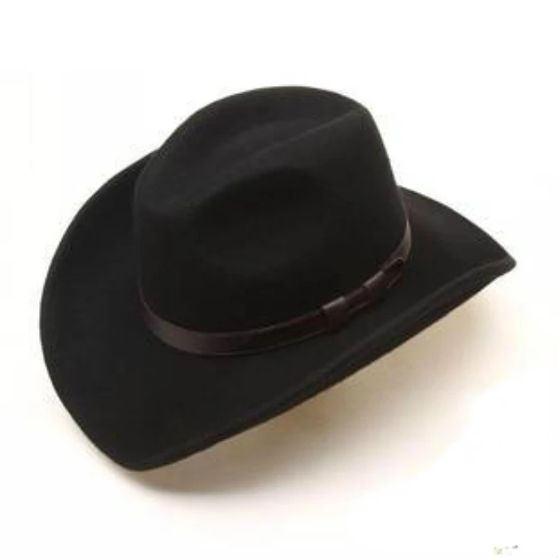 Cowboy Hats Black Wool Felt Fedoras Cowboyhoed Country Western Hat for Men Women Horseback Rider Accessories Chapeau Cowgirl
