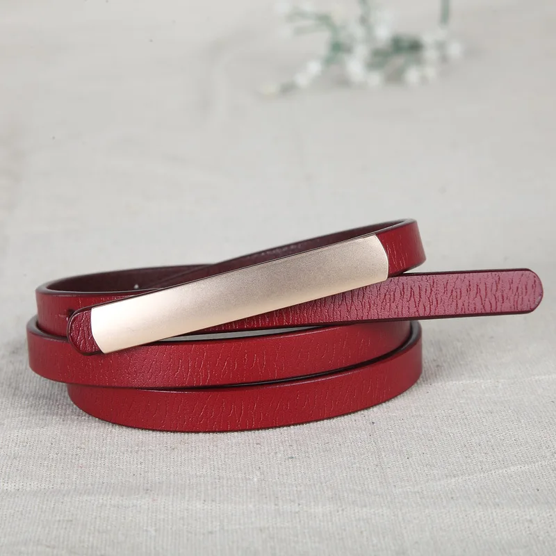 Exquisite Fashion Style Women Belts Cow Genuine Leather High Grade Quality Alloy Buckle New Design Thin Jeans Dress Waistband