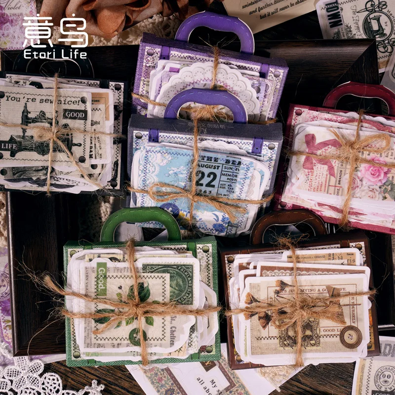 

Мини-наклейки Etori Life в стиле ретро, 30 шт. в коробке, украшение с несколькими сценами, Канцтовары «сделай сам», блокнот, дневник, Washi, наклейки без следов