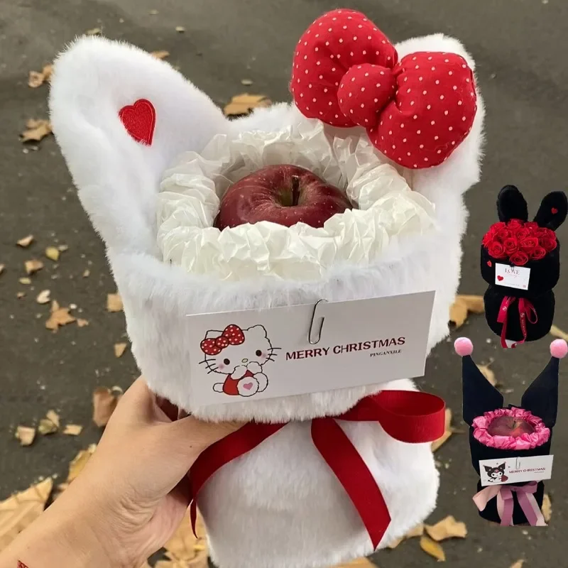 

Kawaii Sanrio букет Kuromi ручной работы Hello Kitty My Melody Diy плюшевый Магазин Материалы вспомогательная подруга Свадебный Рождественский подарок