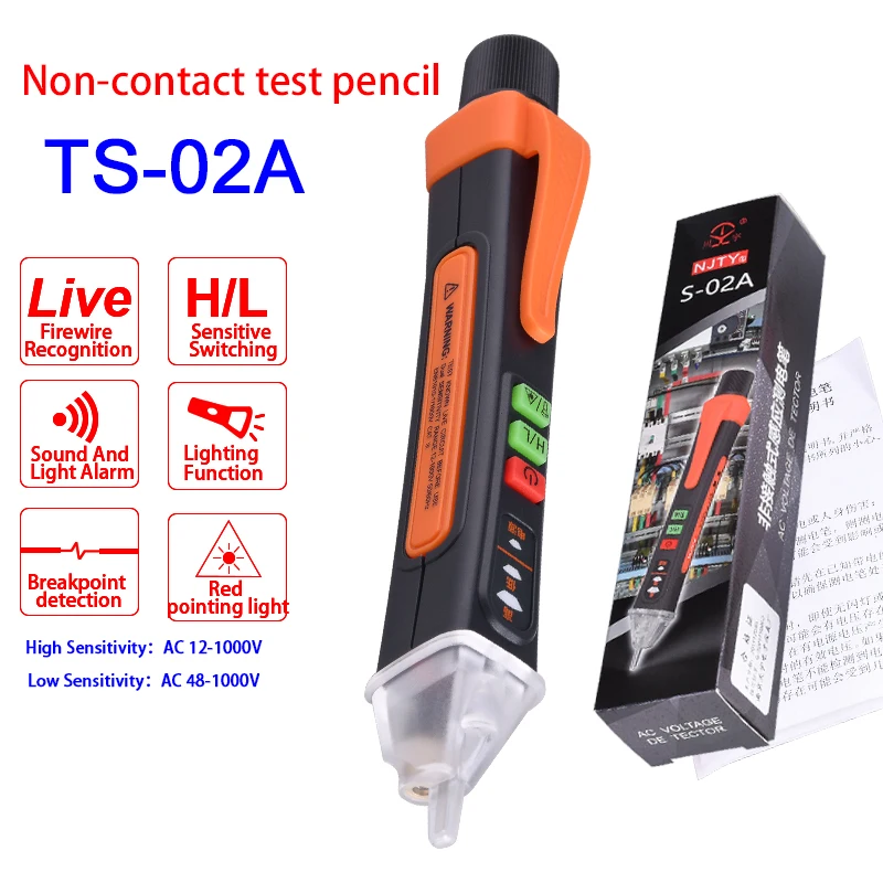 

48-1000V Non Contact Voltage Tester AC Voltage Detector Pen Circuit Tester Electric Indicator Wall Tool With Flashlight Beeper