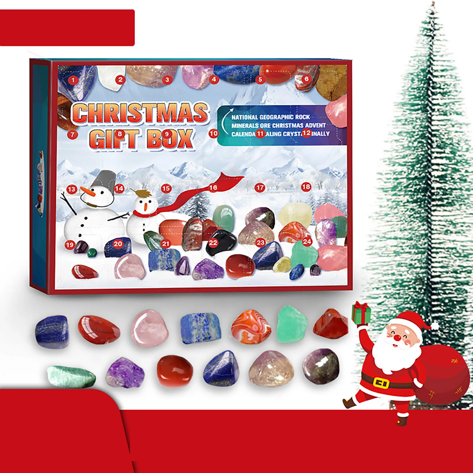 Рождественский адвент-календарь на 2024 год 24-дневный календарь обратного отсчета