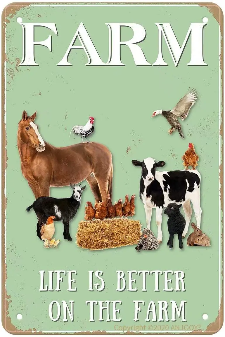 

Vintage Metal Tin Signs Farm Sweet Farm Life is Better on The Farm - Aluminum Sign for Cafe Pub Garage Hotel Garden Wall Decor