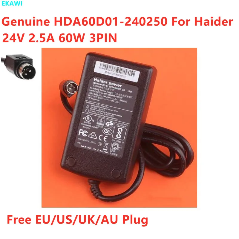 Оригинальный Haider телефон 24 в 2 5 А 60 Вт 3-контактный HDAD60W104 LSE9901B2460 адаптер