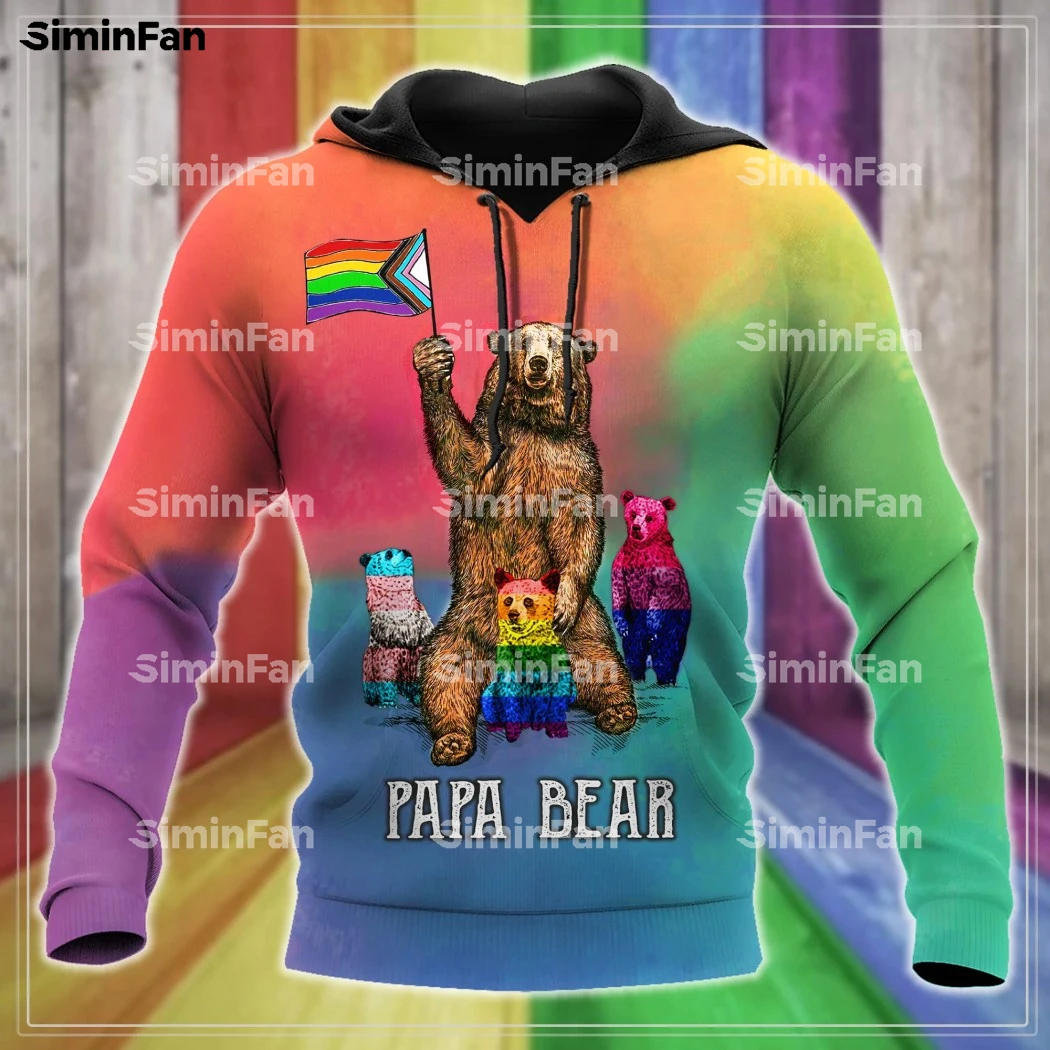 

LGBT Pride Bear Koala Colorful 3D Full Print Hoodie Zipper Jacket Men Hooded Pullover Sweatshirt Female Top Coat Unisex Outwear