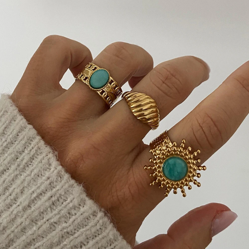 Комплект колец с золотым покрытием