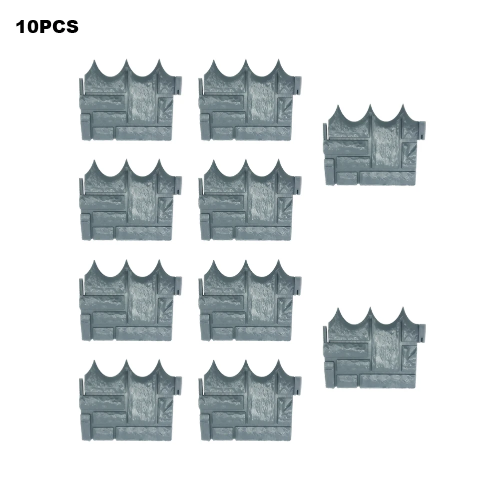 

10pcs/box Skirting Lawn Garden Flower Bed Landscaping Simulation Edging Picket Brick Effect Decorative Road Grass Border Fence