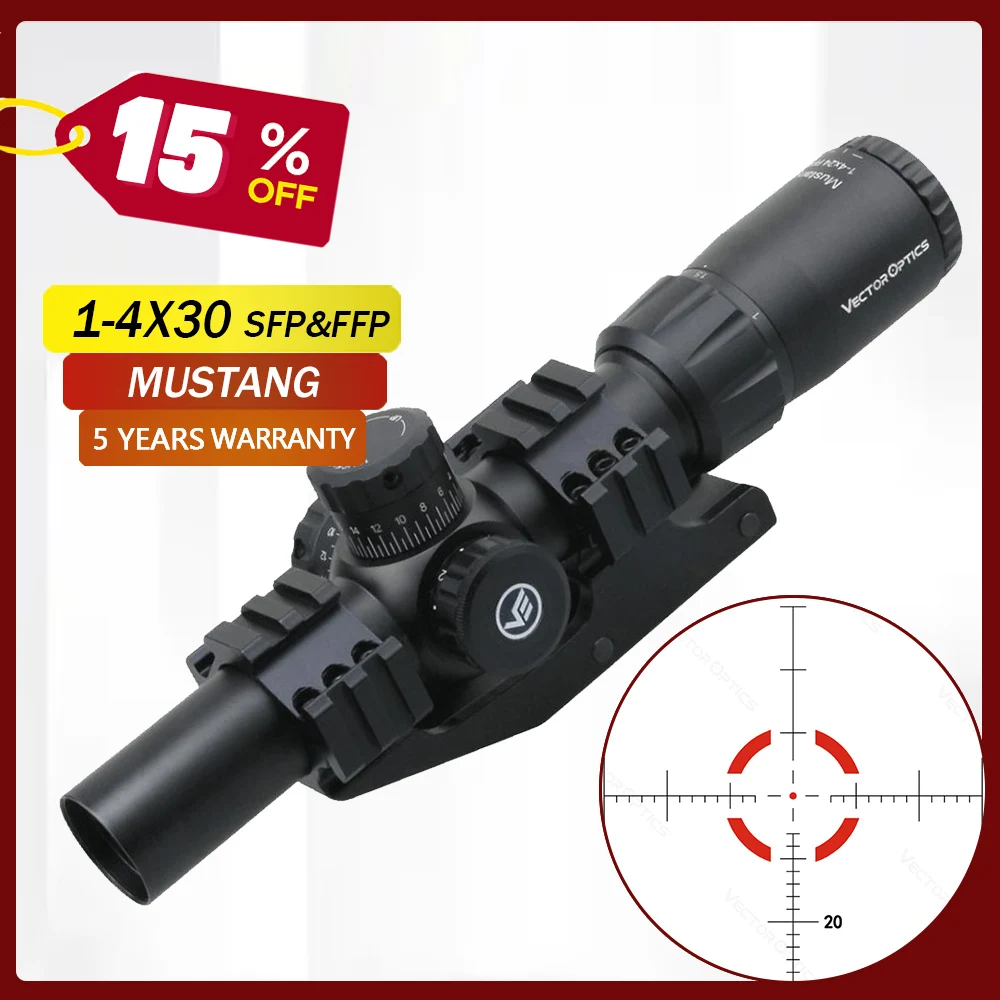 

Vector Optics Mustang1-4x30SFP&FFP Hunting Riflescope With Turret Lock Optical Rifle Scope Illumination Fit Airsoft .223 5.56win