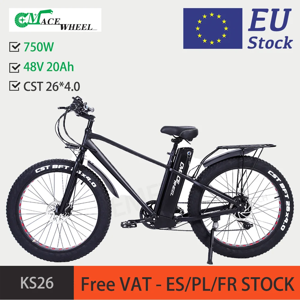 

CMACEWHEEL KS26 E-bike Electric Bike Bicycle 750W 48V 20Ah CST 26*4.0 Tyre Foldable 26inch